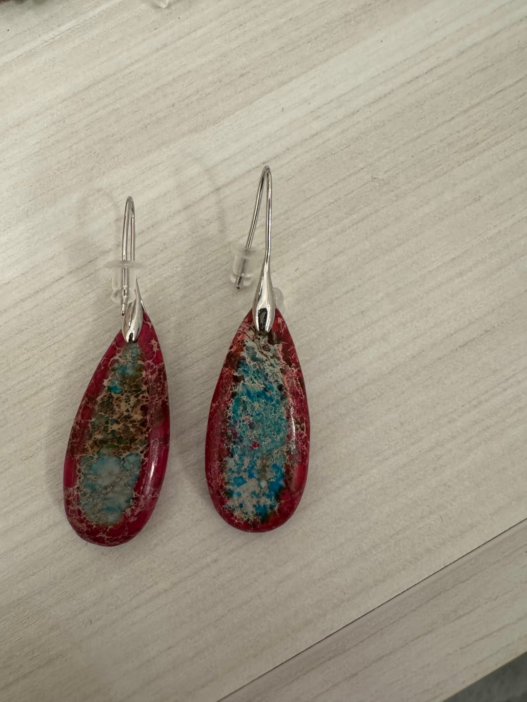 Customer photo review of Imperial Jasper Teardrop Earrings
