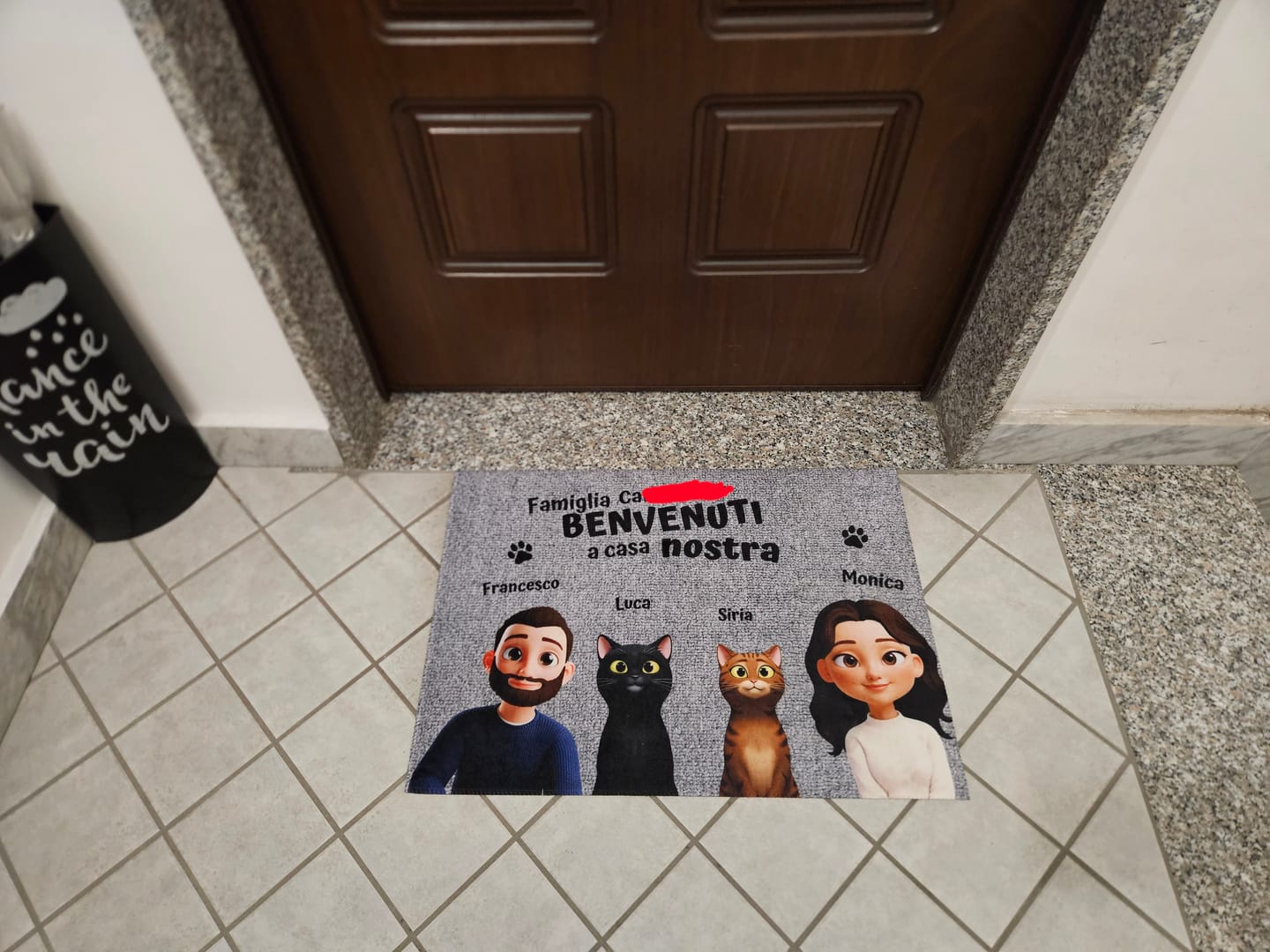 Customer photo review of Casa nostra - Zerbino personalizzato