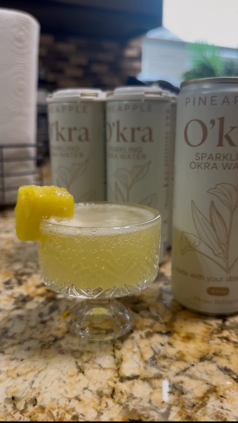 Customer photo review of O’kra – Sparkling Okra Water (Pineapple) | Hydration & Skin Health