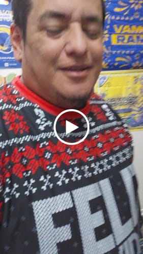 Customer video review of FELIZ NAVIDAD PUTOS Sweatshirt - Fleece-lined