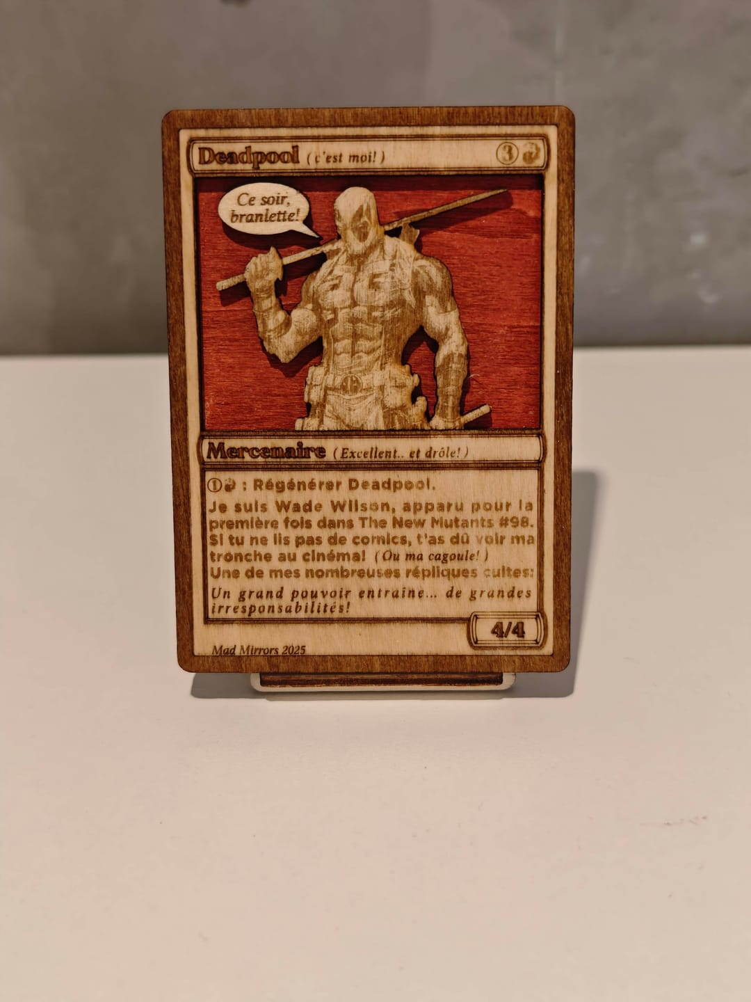 Customer photo review of Carte 3D en bois DeadPool (C'est pas dingue ça?)
