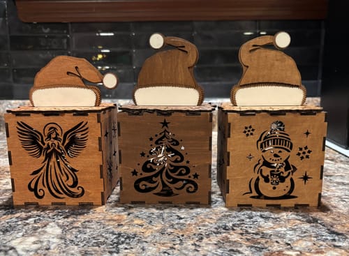 Customer photo review of Christmas candle holder 6 bundle laser cut svg file