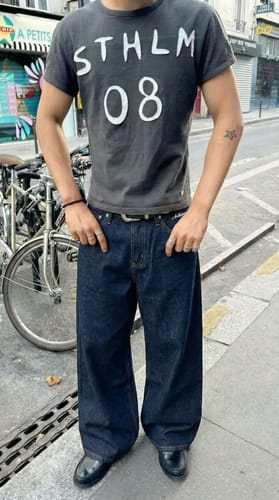 Customer photo review of ARTKIMO'S TRUE RAW DENIMS.