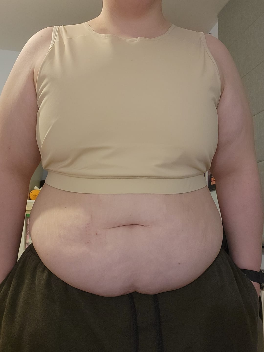 Customer photo review of Mesh Back Comfort Band Binder Beige