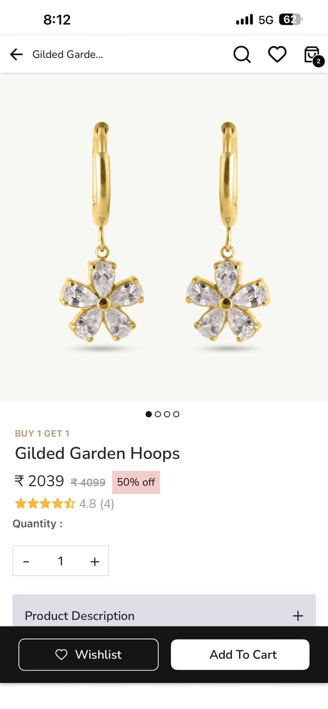 Customer photo review of Gilded Garden Hoops