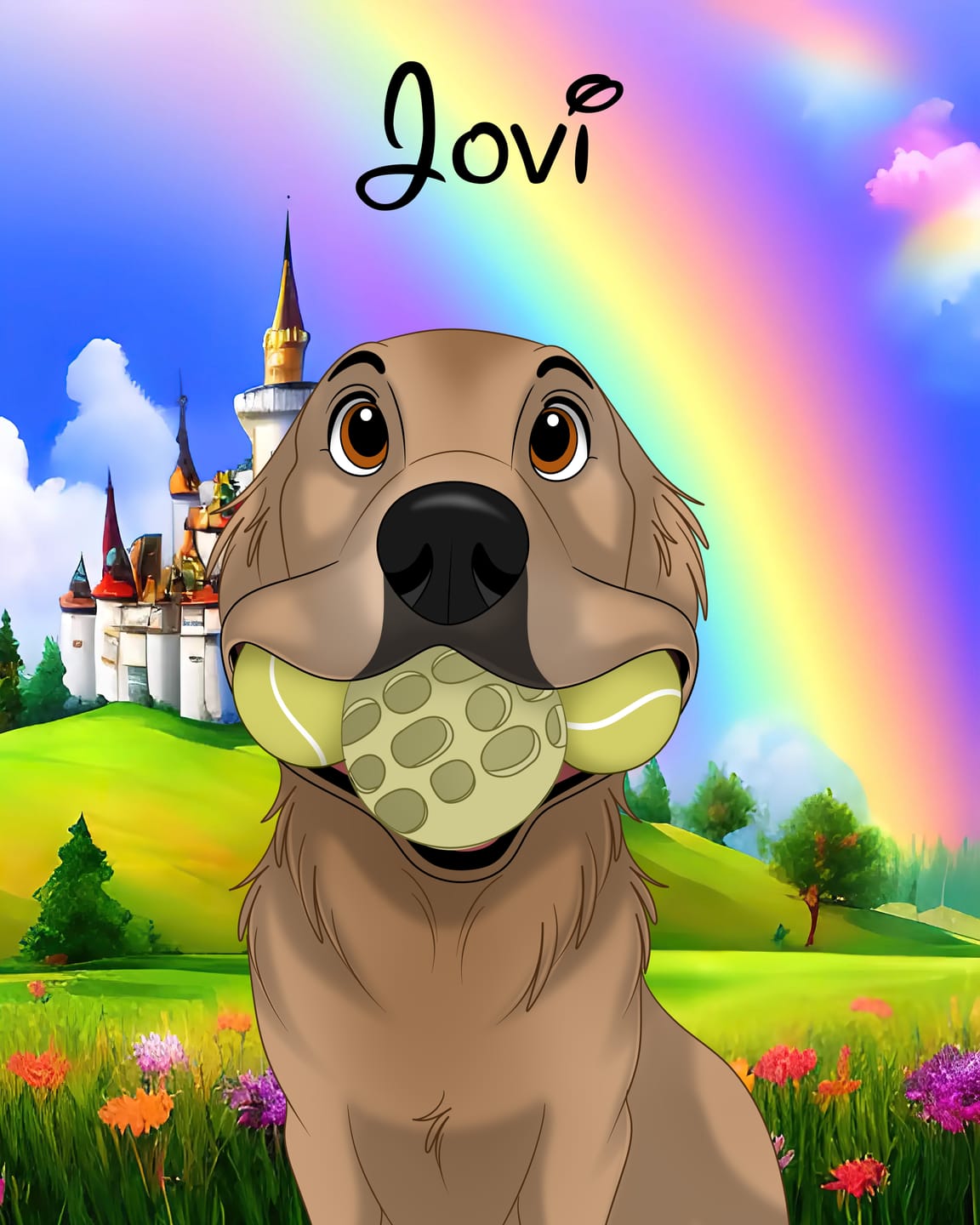 Customer photo review of Disneyfy Pet Cartoon Hand Drawn Portrait
