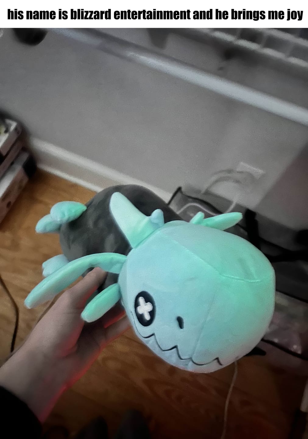 Customer photo review of Rain World - Glowing Blue Lizard Plush