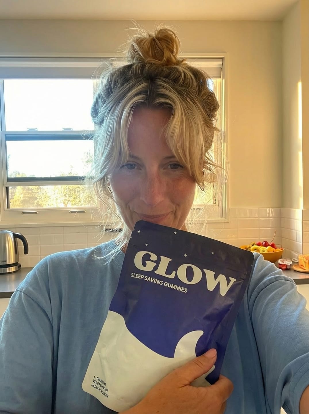 Customer photo review of Glow Sleep Saving Gummies