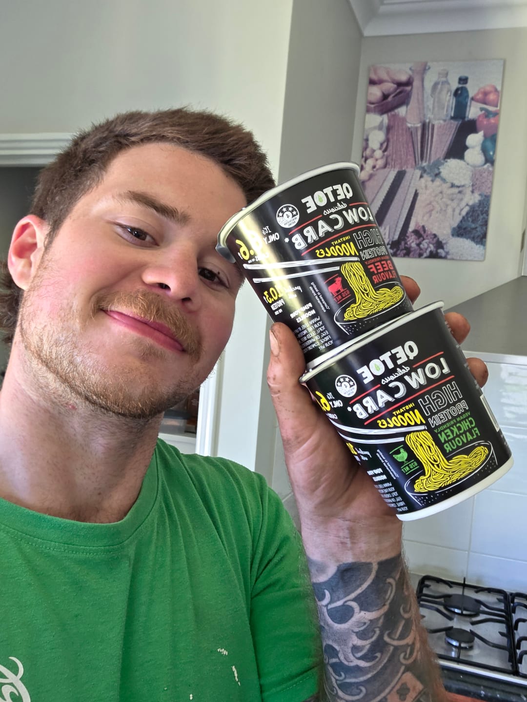 Customer photo review of Qetoe Low Carb High Protein Instant Cup Noodle - COMBO 12 PACK