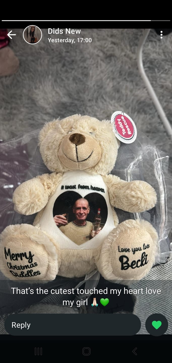 Customer photo review of Personalised Brown Teddy Bear
