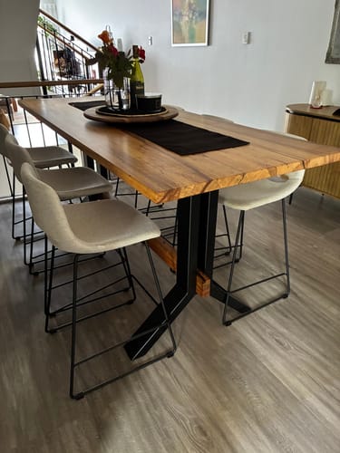 Customer photo review of Kye 65cm Fabric Kitchen Bar Stool in Beige
