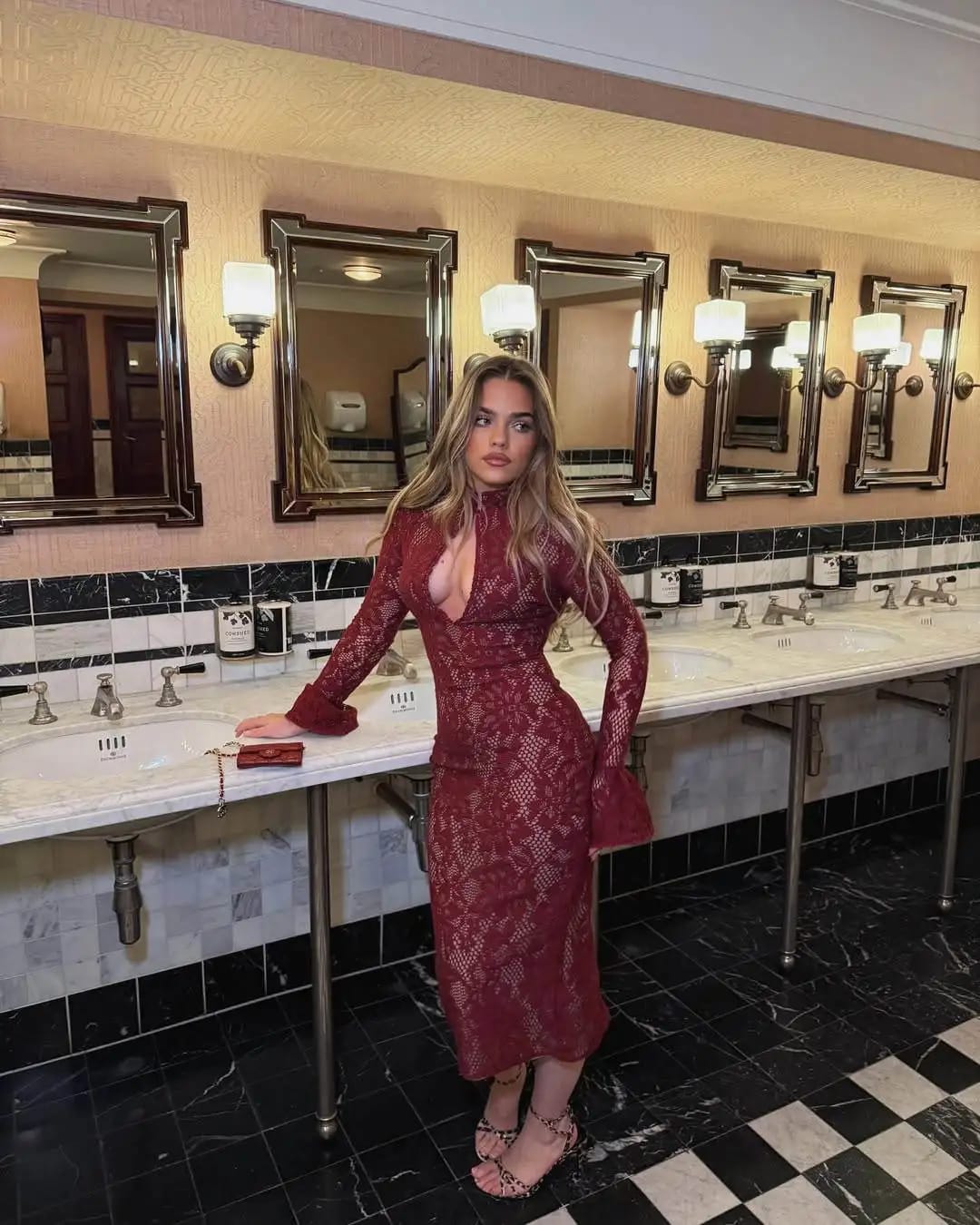Customer photo review of Amara Cut-Out Lace Midi Dress