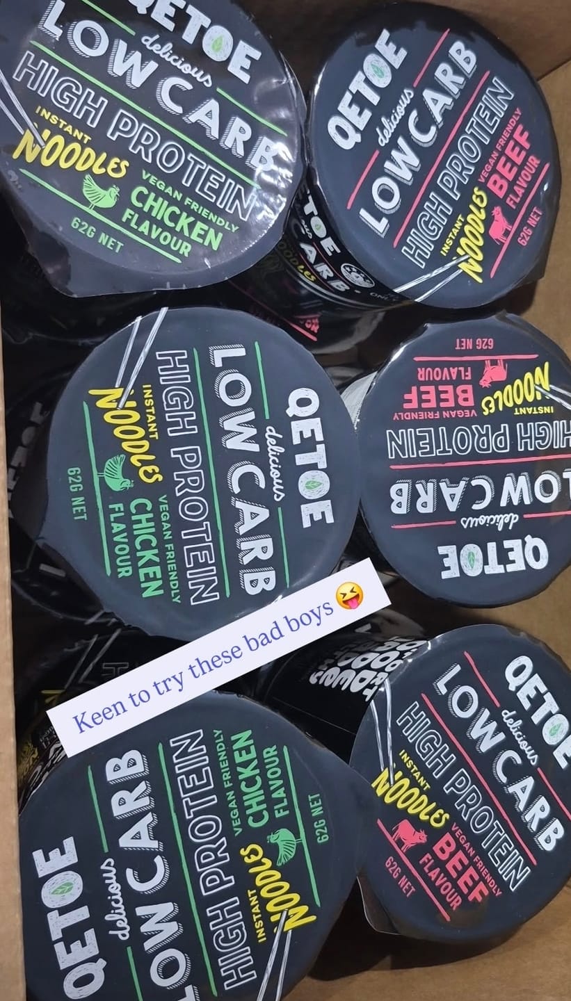 Customer photo review of Qetoe Low Carb High Protein Instant Cup Noodle - COMBO 12 PACK