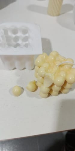 Customer photo review of Love Magic Ball Silicone Candle Mold DIY Heart Pyramid Honeycomb Candle Making Chocolate Soap Resin Mold Gifts Craft Home Decor