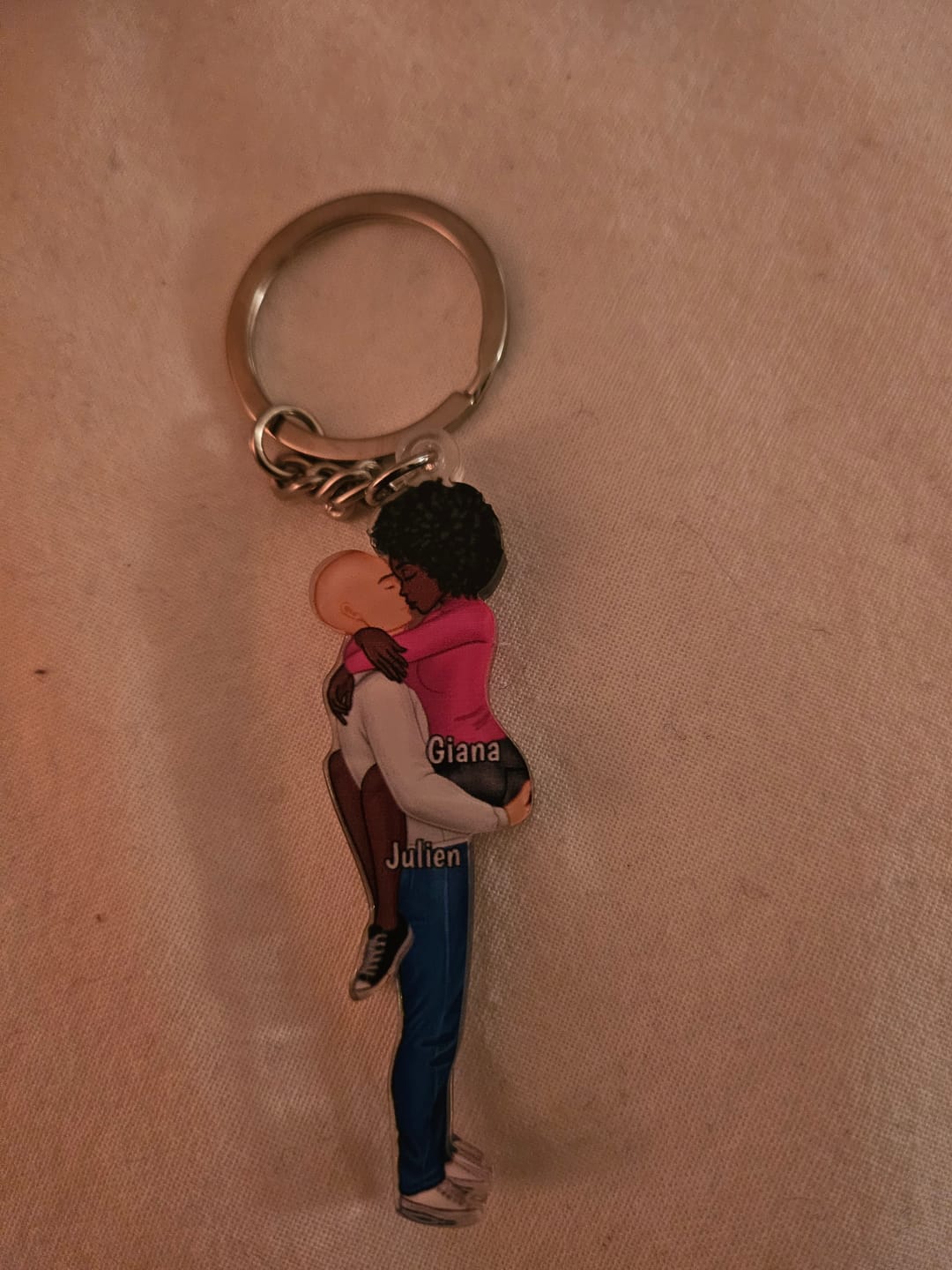 Customer photo review of Personalized Keychain, Couple Portrait, Firefighter, Nurse, Police Officer, Teacher, Gifts by Occupation