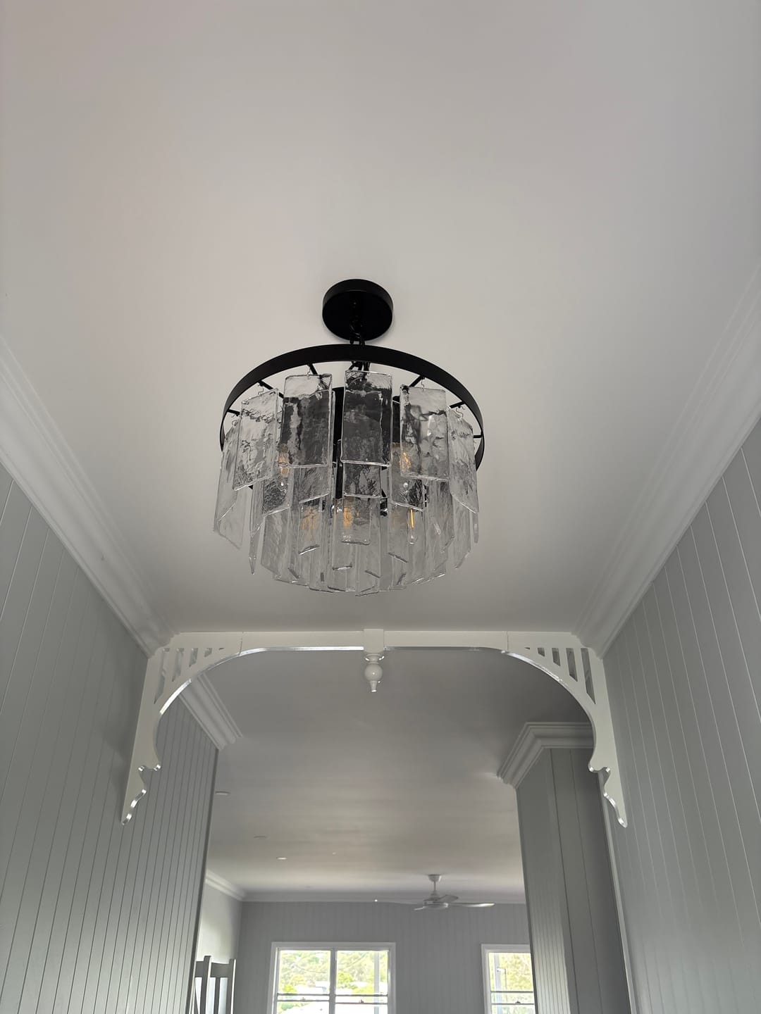 Customer photo review of Modern 5-Light Tiered Drum Water Glass Chandelier