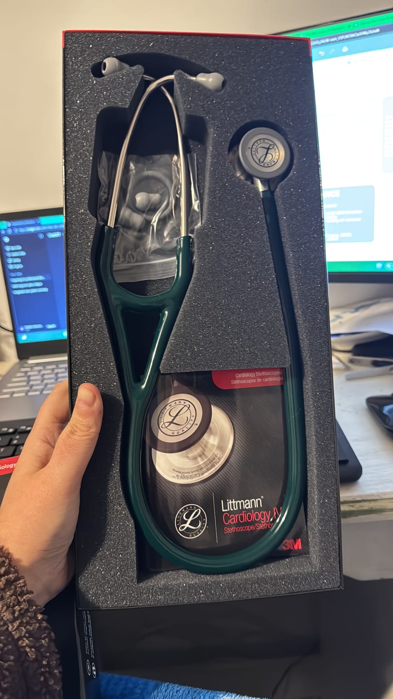Customer photo review of Littmann Cardiology IV Diagnostic Stethoscope: Hunter Green 6155