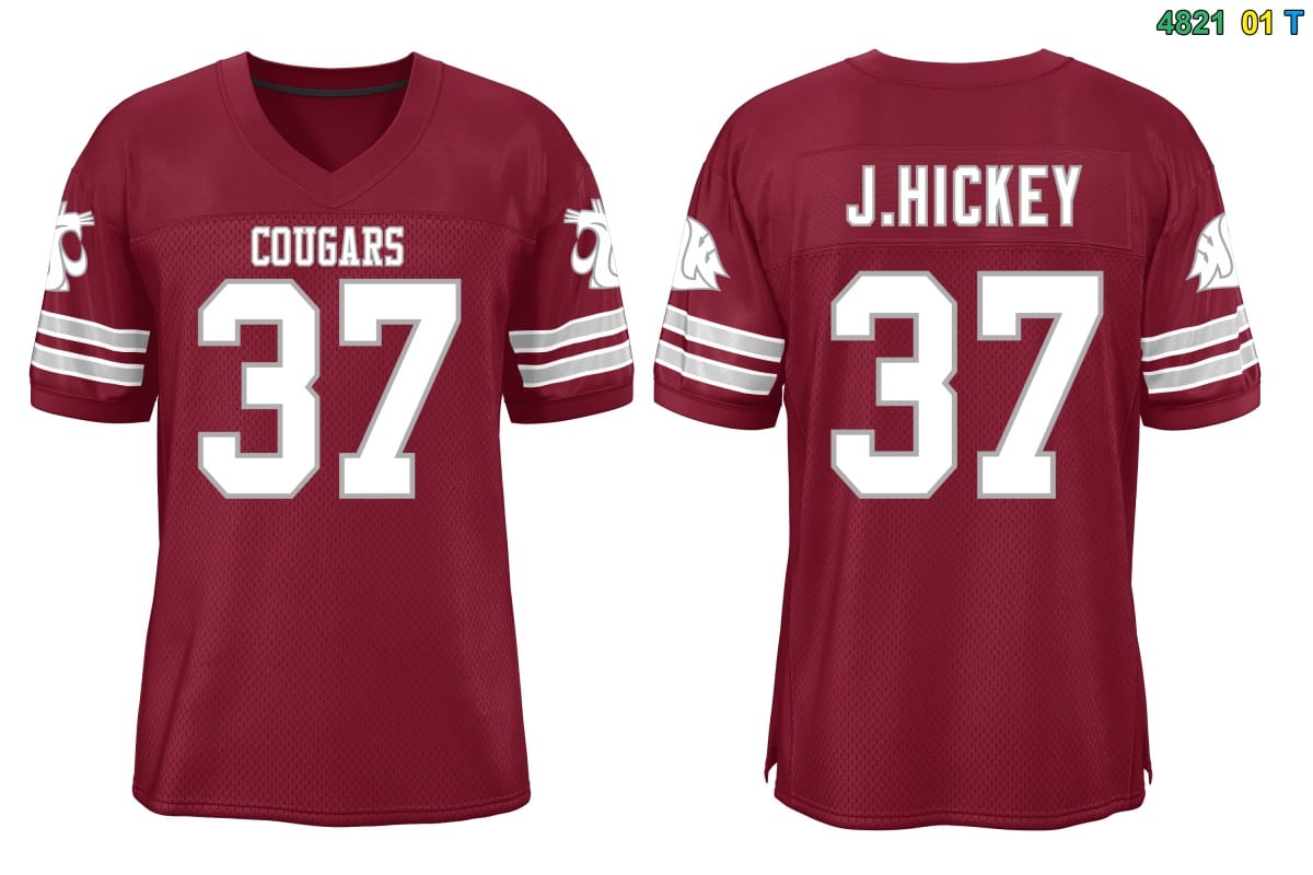 Customer photo review of Custom Burgundy White-Gray Classic Style Authentic American Football Jersey
