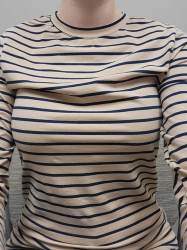 Customer photo review of Blaire Tall Striped Long Sleeve - Sandbar