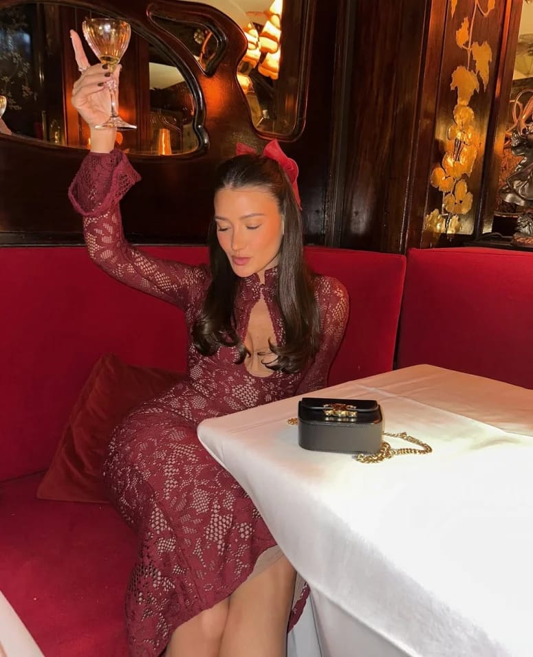 Customer photo review of Amara Cut-Out Lace Midi Dress