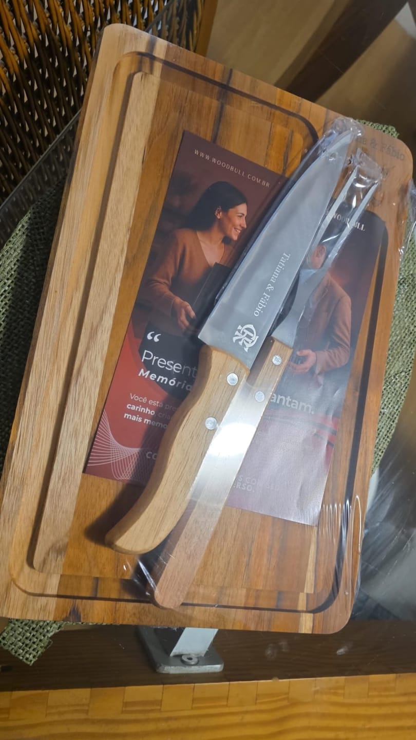 Customer photo review of CONJ. PARA CHURRASCO  MADEIRA - TECA - 3 PCS