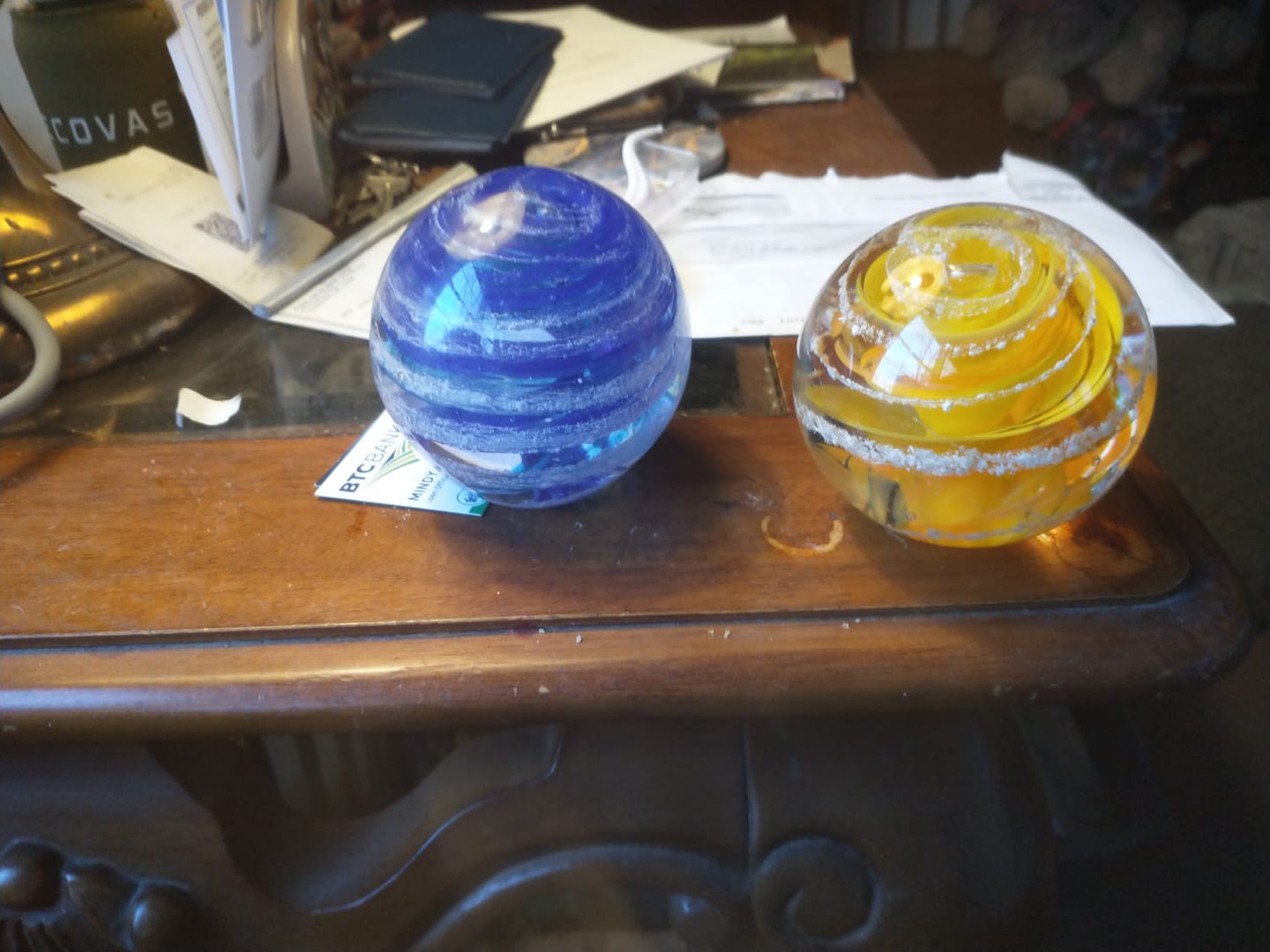 Customer photo review of Tranquil Swirl Paperweight with Cremation Ash