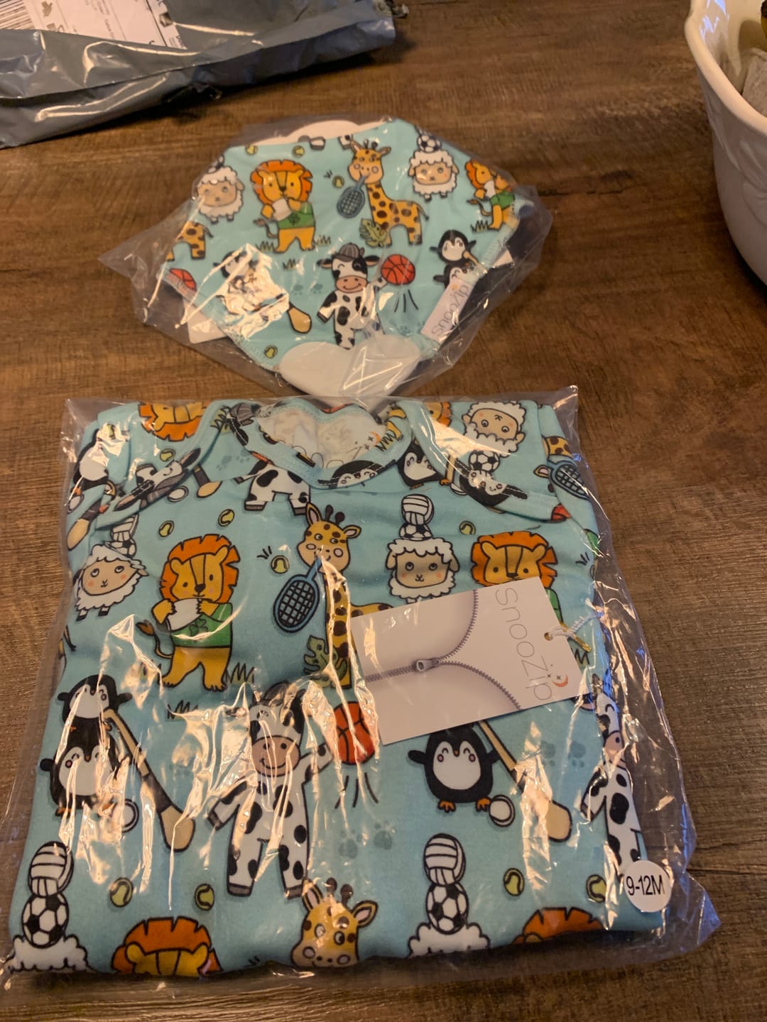 Customer photo review of Sports Safari Teething Bib
