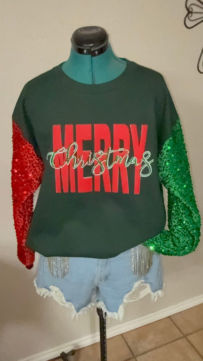 Customer photo review of Kelly Green Sequins Velvet