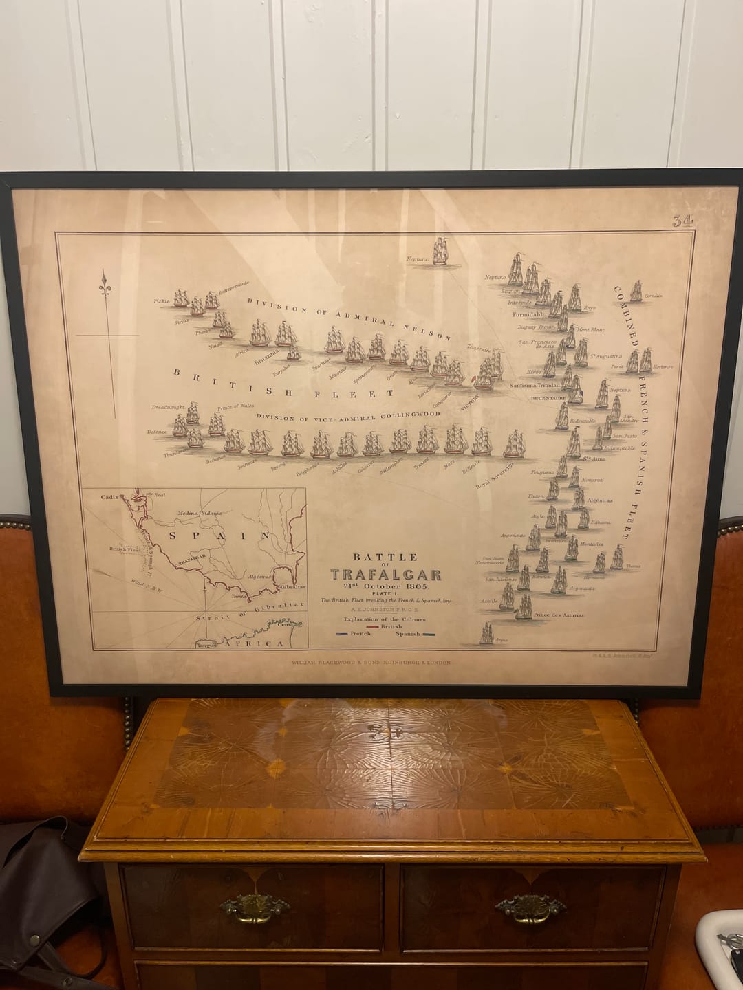 Customer photo review of Battle of Trafalgar: The British Fleet breaking the French and Spanish line by AK Johnston, 1852