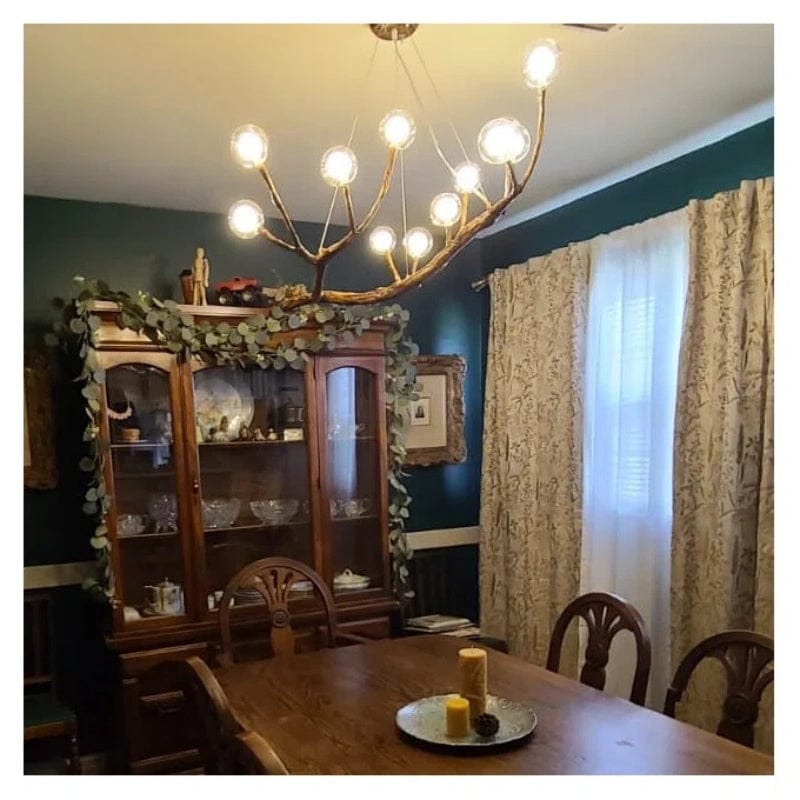 Customer photo review of Rustic Tree Branch Chandelier, Dimmable