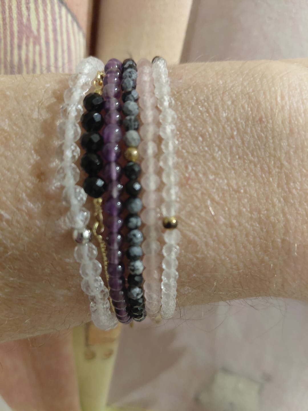 Customer photo review of Obsidian Armband - Schneeflocken Obsidian
