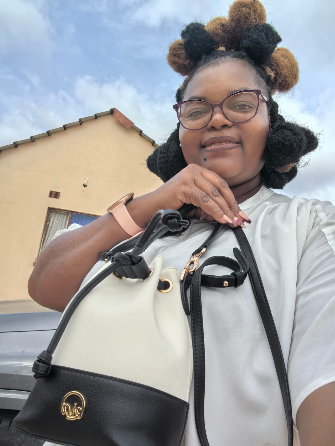 Customer photo review of The Monroe Bucket Bag