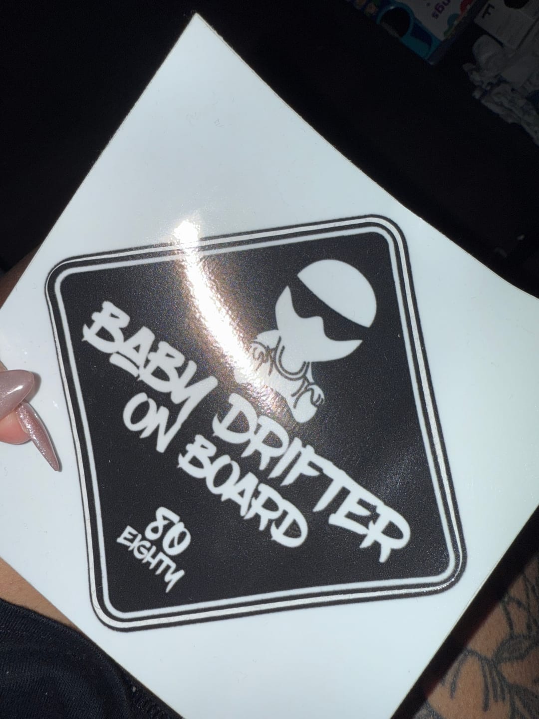 Customer photo review of 80Eighty® Baby On Board Sticker