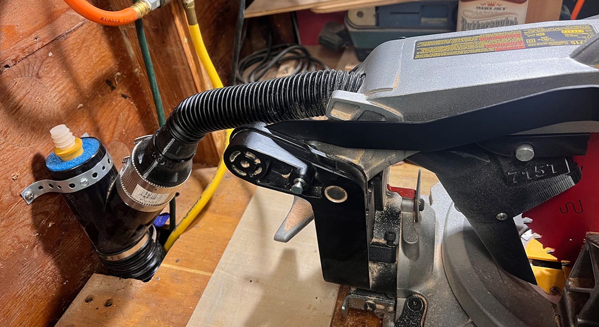 Customer photo review of Dewalt DW715/716 12" Non-Sliding Miter Saw Dust Collection