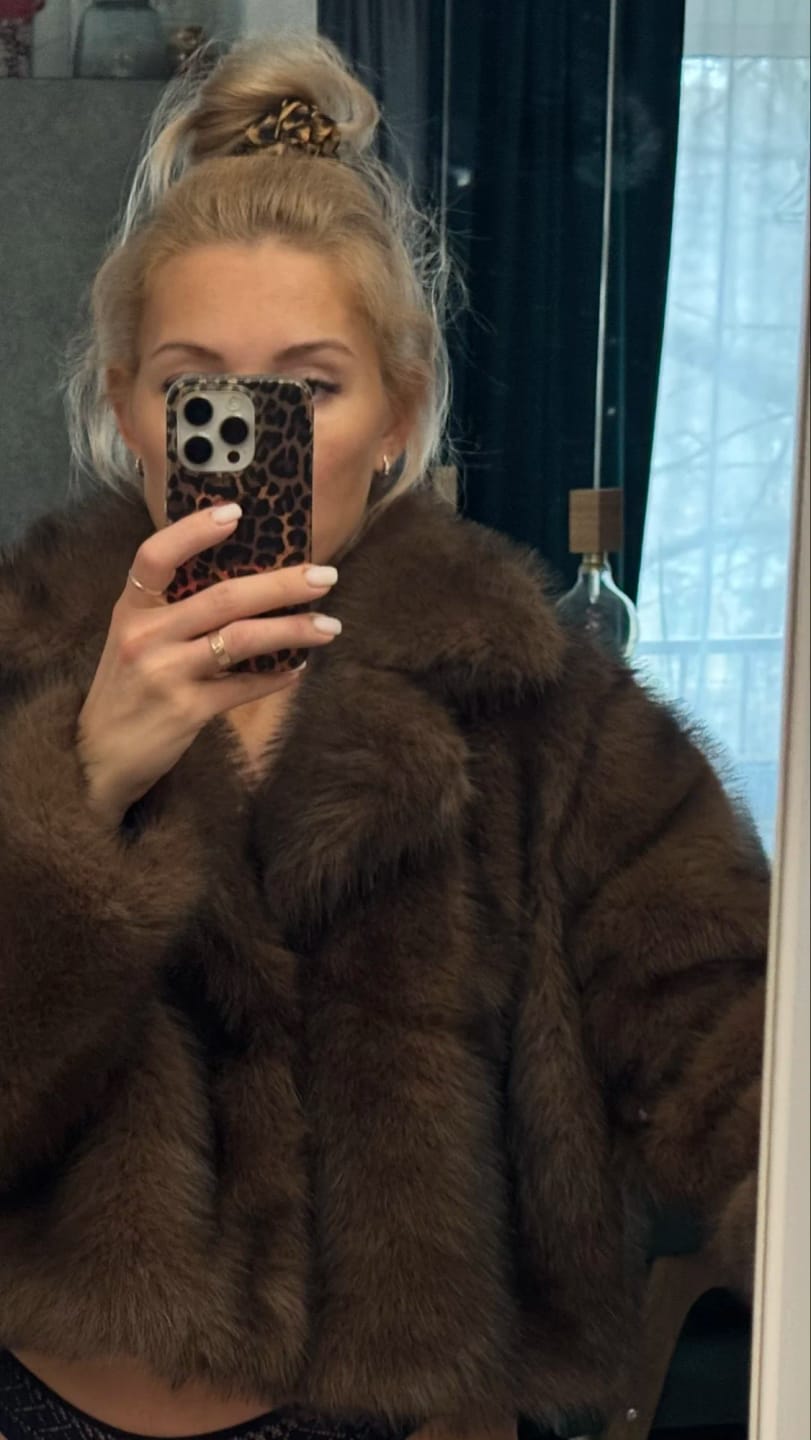 Customer photo review of Colette Faux Fur Short Coat