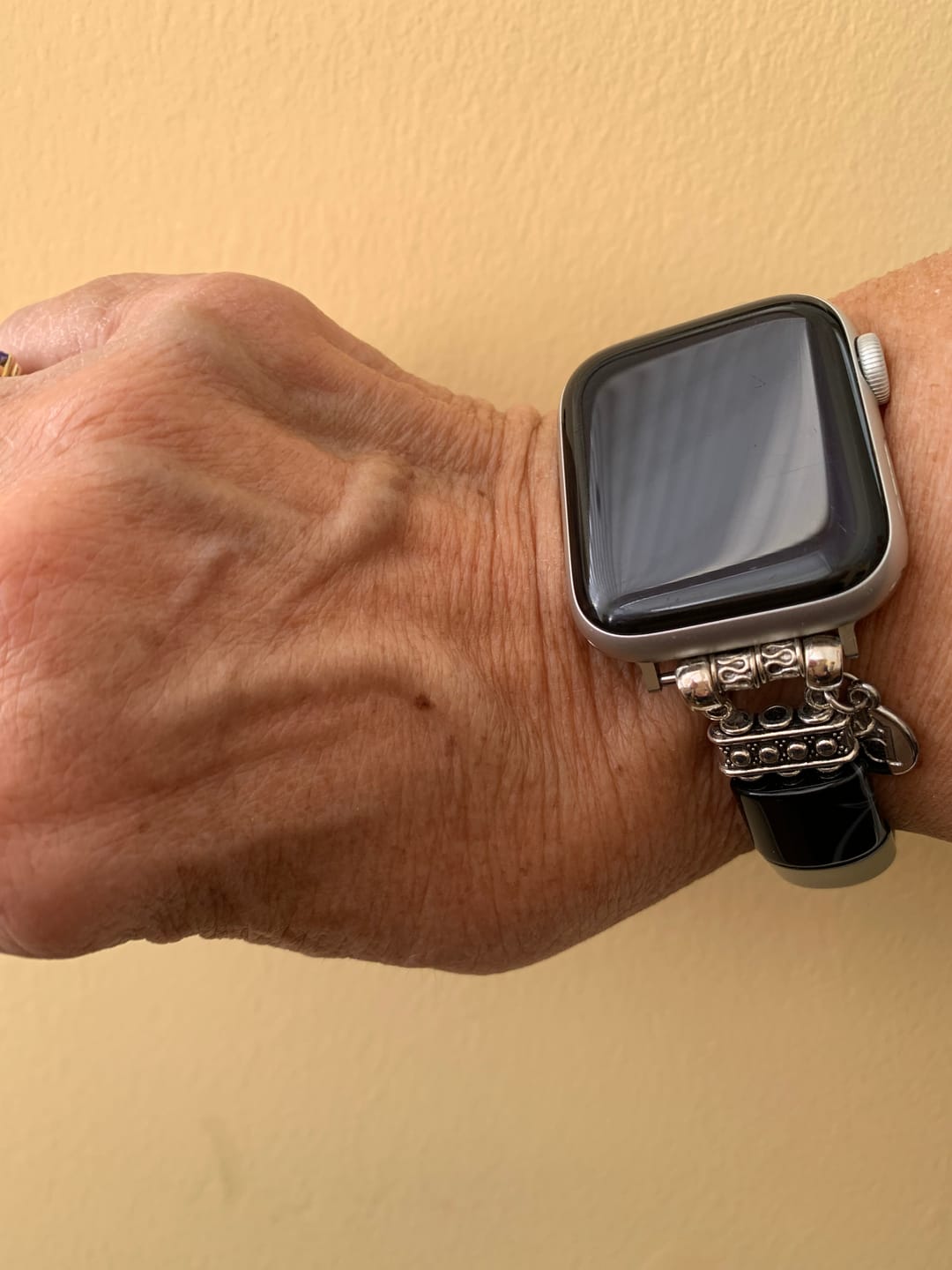 Customer photo review of Bohemian Noir Stretch Apple Watch Strap