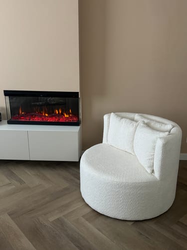 Customer photo review of EVIQ Elektrische sfeerhaard 3D Platina 36″ inch – 91 cm
