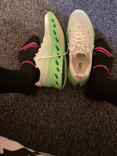 Customer photo review of On Cloudsurfer Max Men's Running Shoe - Ivory/Honeydew
