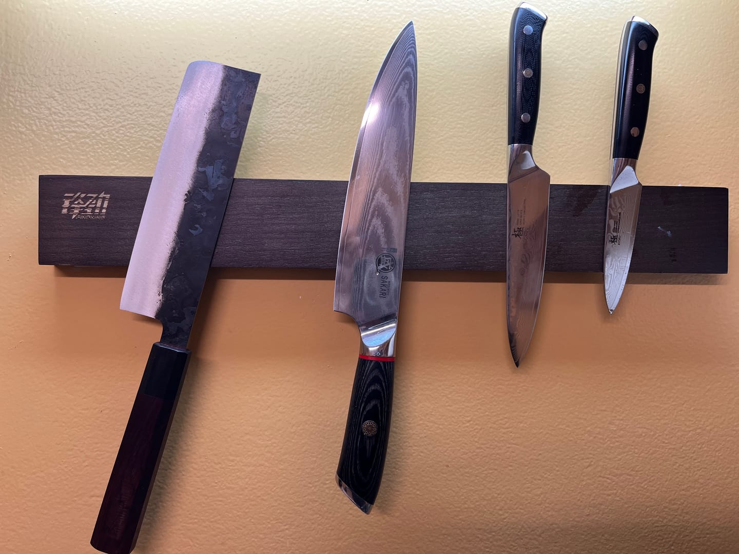 Customer photo review of Nakiri Knife – Blue Steel Red Ebony Series 180mm/7in