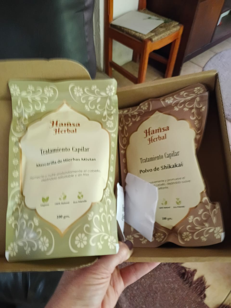 Customer photo review of Tratamiento Capilar Polvo de Amla