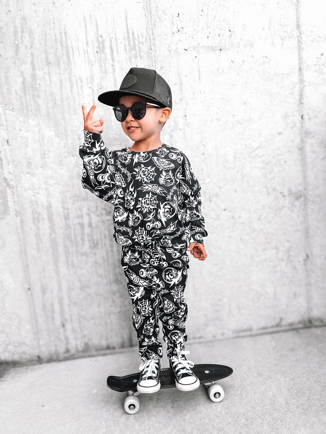 Customer photo review of Organic Ribbed Set in Bad Boy [Midnight Edition]