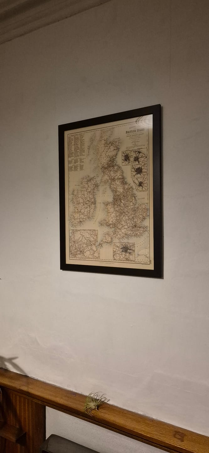Customer photo review of Old Map of Railways & Canals in British Isles 1872 by Fullarton - Colour Train Map of England, Ireland, Scotland, Wales