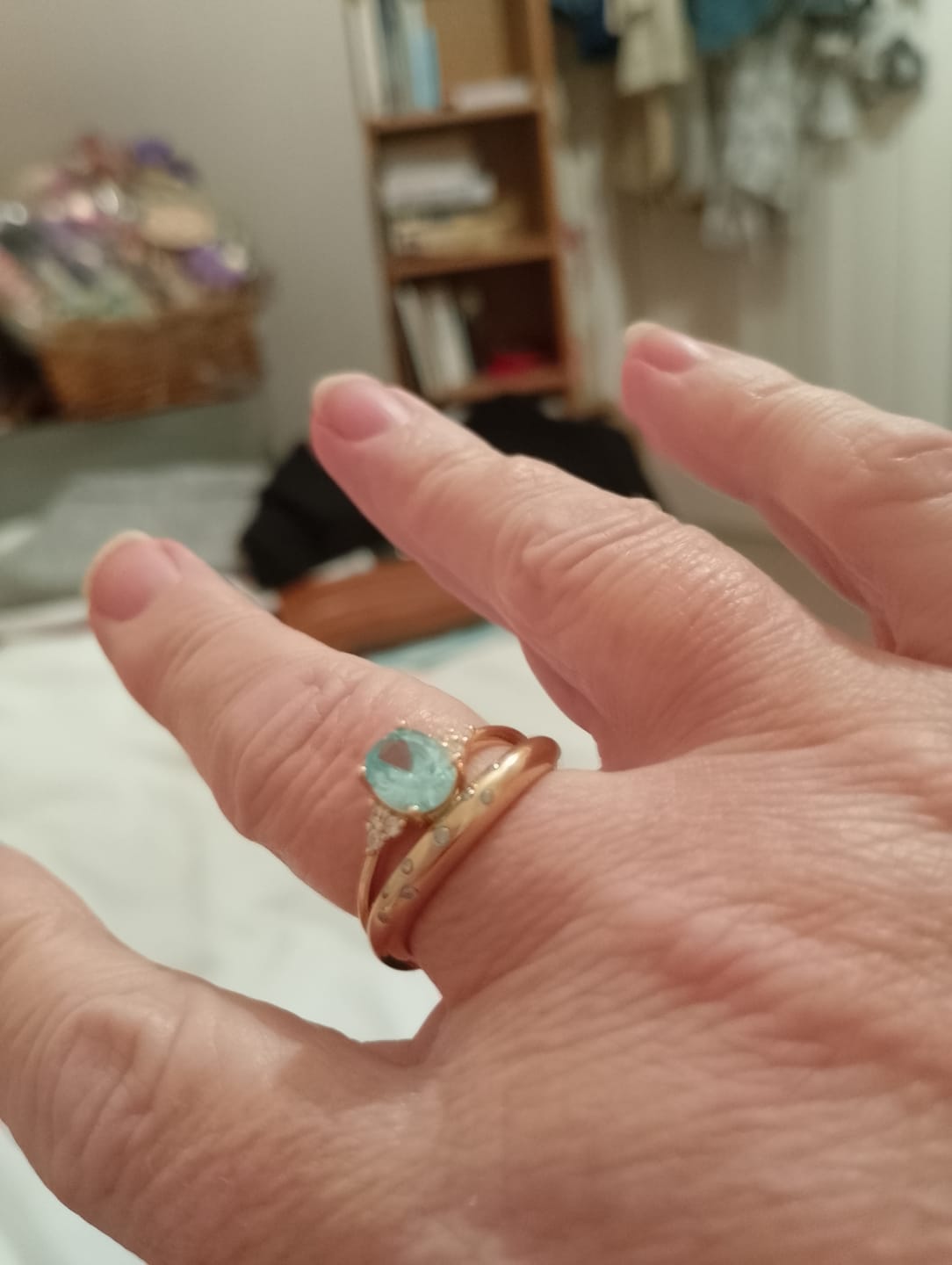 Customer photo review of Wave Ring with Stones