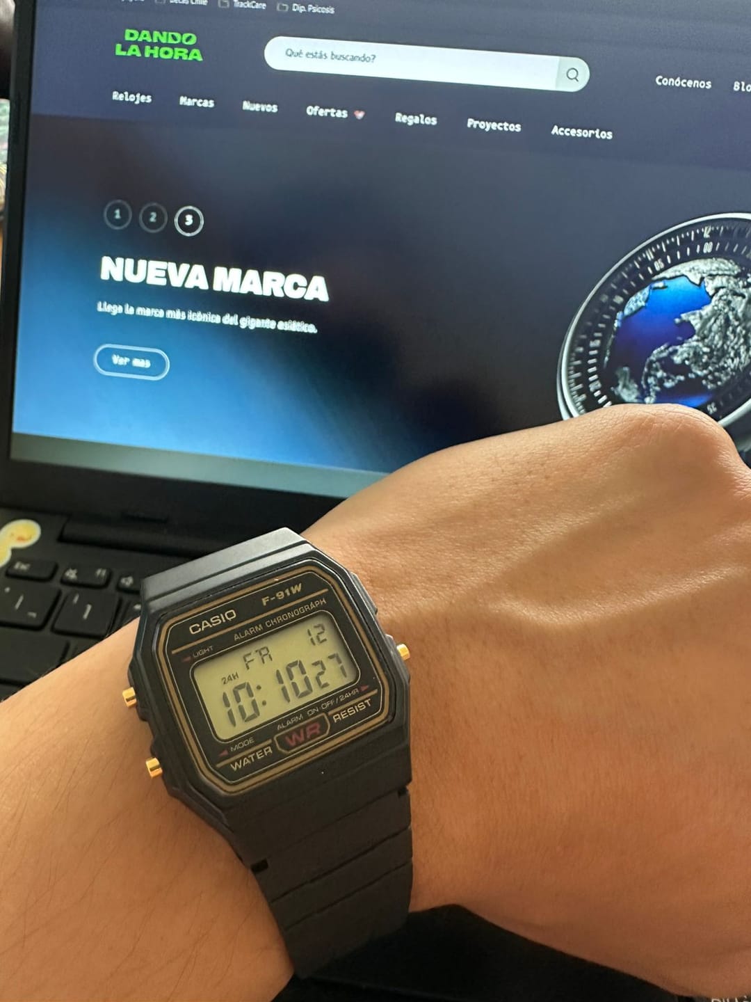 Customer photo review of Reloj Casio Vintage F-91WG-9SDF Clásico Líneas Amarillas