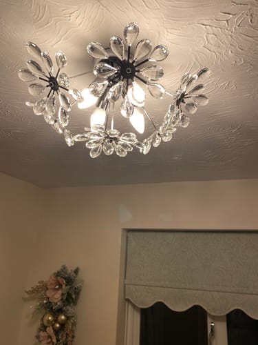 Customer photo review of Dandelion Crystal Sputnik Semi Flush Chandelier