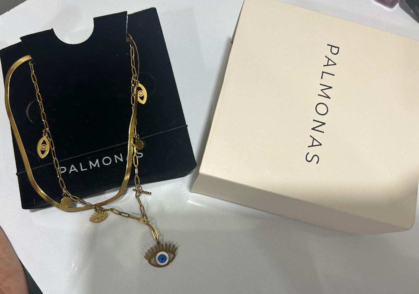 Customer photo review of Evil-eye Cascade Necklace
