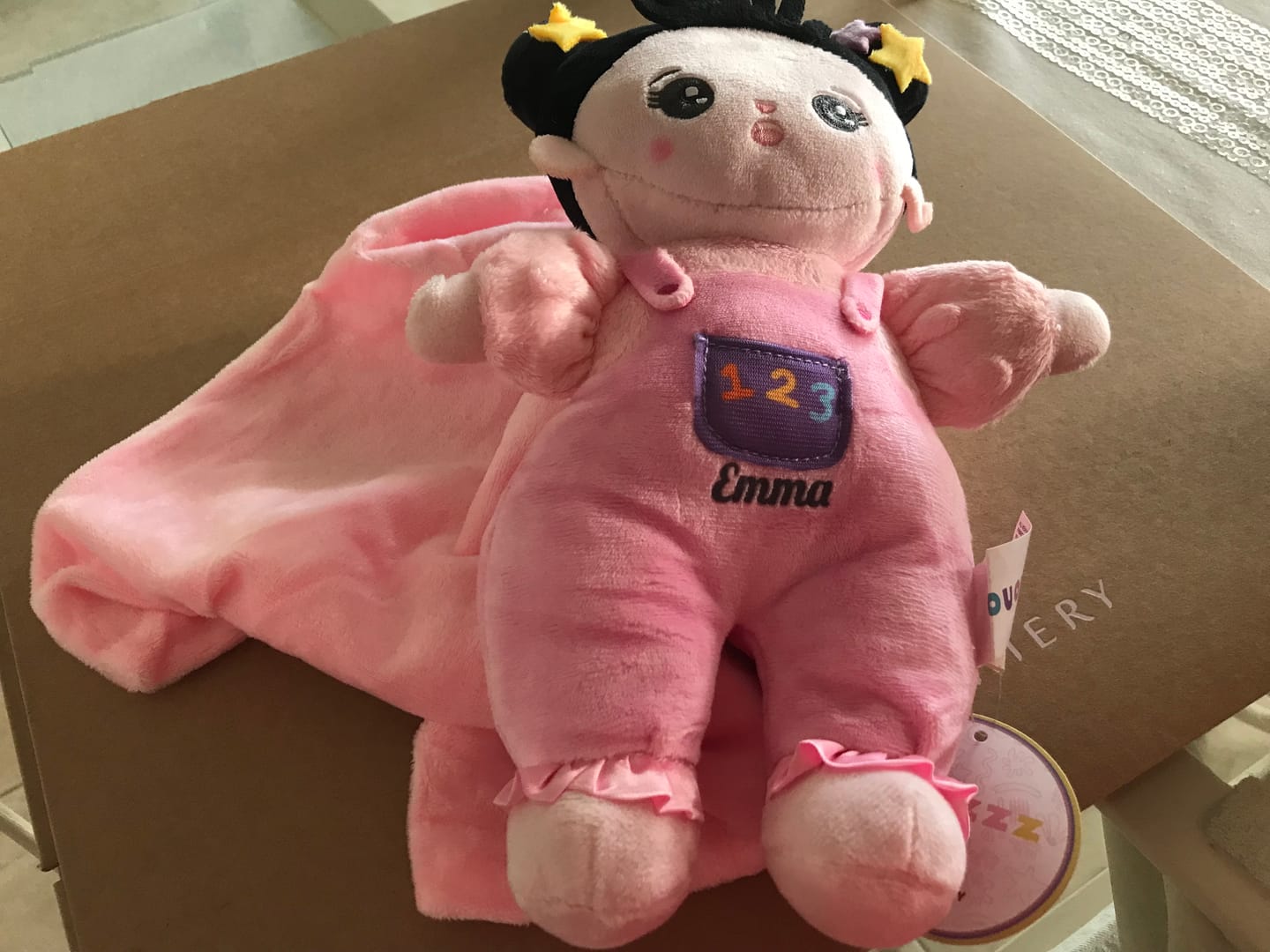 Customer photo review of Mini Personnalisée Poupée en Peluche avec Yeux Ouverts aux Cheveux Noirs