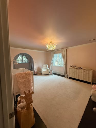 Customer photo review of Glam Iridescent Glass Cluster Bubble Semi Flush Chandelier