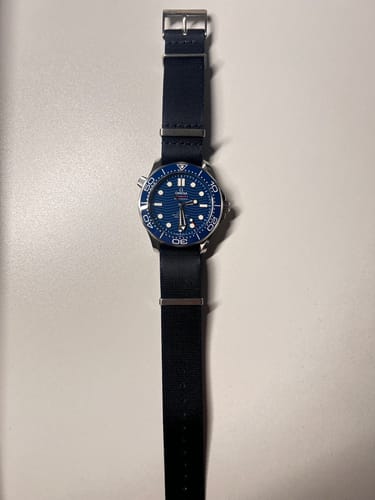 Customer photo review of Navy Blue Nylon Watch Strap
