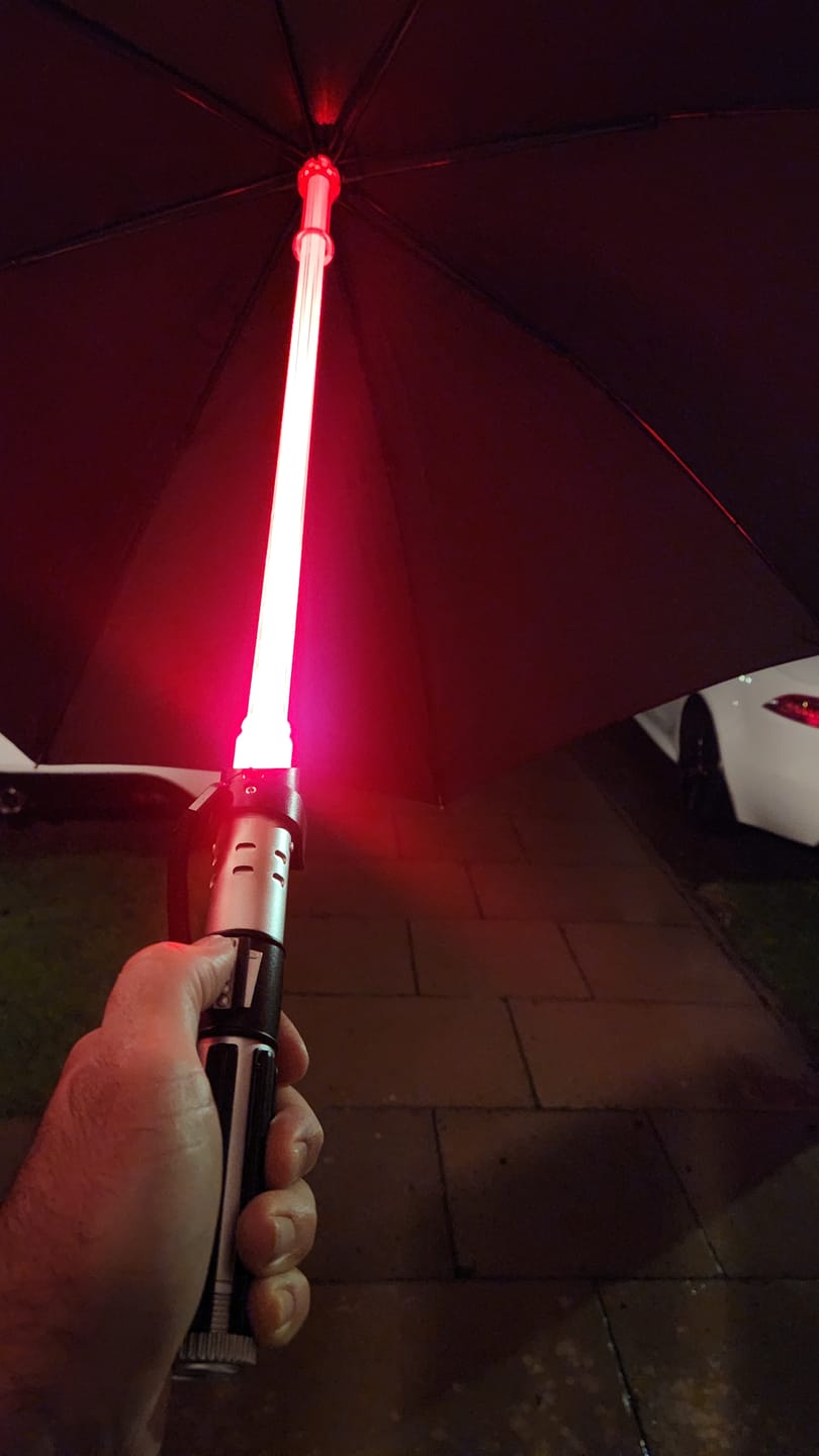 Customer photo review of Darth Vader Lightsaber Umbrella (PRE-ORDER)